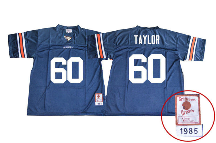 Auburn Tigers Youth Bill Taylor #60 Navy Stitched College 1985 Throwback NCAA Authentic Football Jersey XNM5874KG